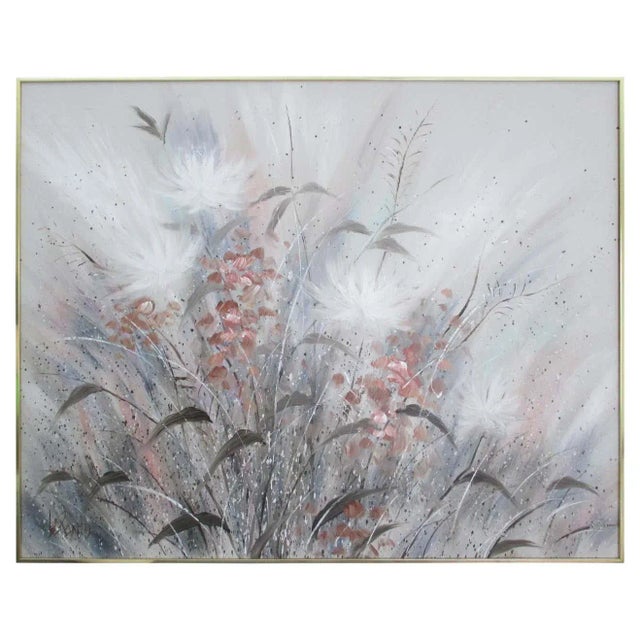 Vintage Lee Reynolds Gray Floral Painting For Sale - Image 12 of 12
