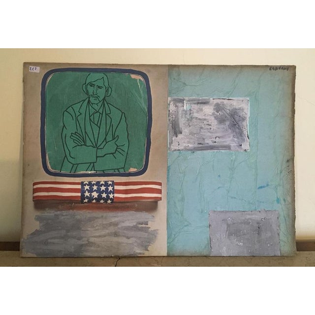 This stunning abstract artwork was made in 1966, by the well known Italian artist Ermete Lancini. The artwork is a...