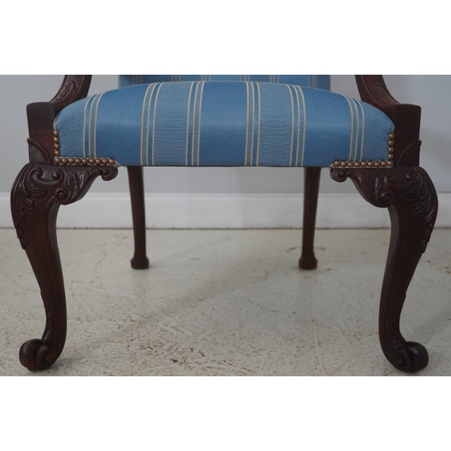 Baker Georgian Style Carved Mahogany Library Chair For Sale - Image 10 of 18