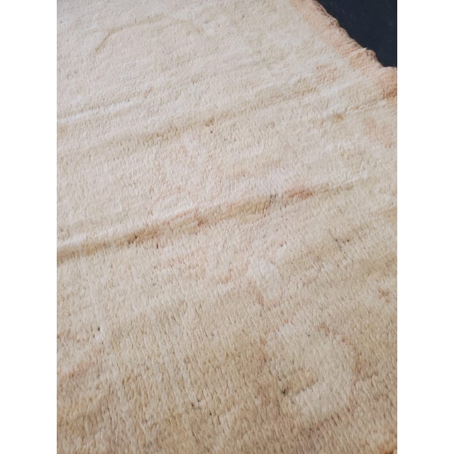 Antique Turkish Angora Oushak Carpet, Handmade Oriental Rug Shrimp, Pink, Ivory For Sale - Image 9 of 18