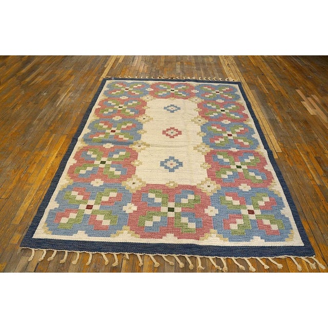 Mid 20th Century Swedish Flat-Weave by Judith Johansson ( 5'9" x 8' - 175 x 245)