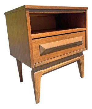 1970s Mid Century Modern Vintage Single Nightstand End Table
