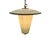 French Lantern Pendant Lamp Glass and Copper, 1950s For Sale - Image 9 of 10