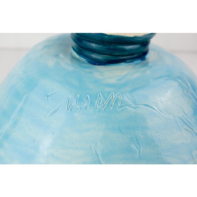 Signed Postmodern Majolica Pottery Bowl - Circa 1990's For Sale - Image 9 of 18