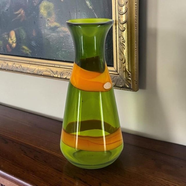 Arte Murano Icet Tall 12¾” Statement Vase (Vintage 1960s, Venezuela) Mid-Century Modern Art Glass For Sale - Image 18 of 18