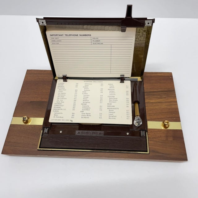 Park Sherman Solid Walnut Telephone Index and Note Pad With Pencil For Sale - Image 4 of 13