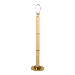 Tomasso Barbi Style Floor Lamp White Ceramic and Brass 1970's