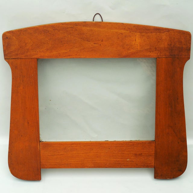 1930s Antique Dutch - Oak Mirror Frame - Amsterdam School For Sale - Image 5 of 8