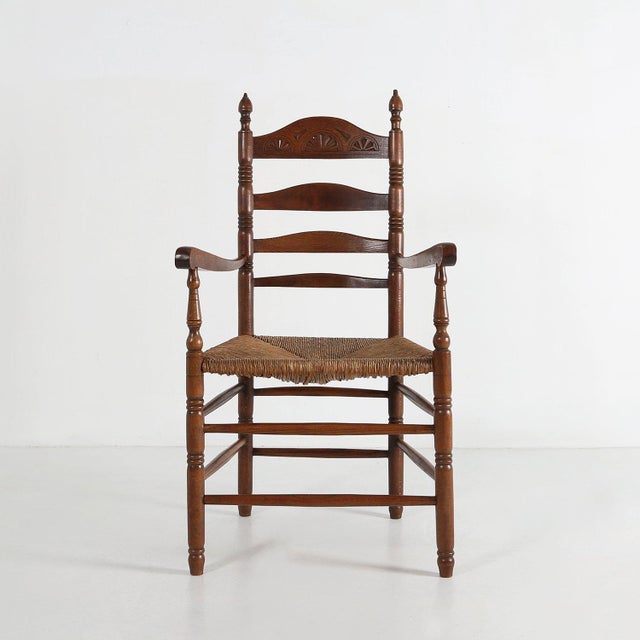 Antique French Wooden Armchair with Cane Seat, 1890s For Sale - Image 17 of 17