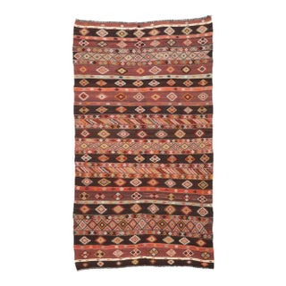 Embroidered Vintage Kilim Rug For Sale