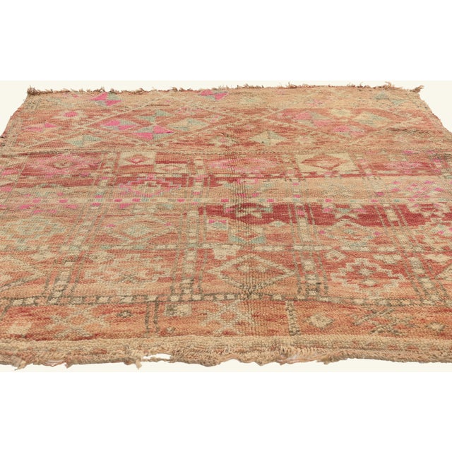 Tribal Vintage Beni M'Guild Moroccan Rug, 04'10 X 05'08 For Sale - Image 3 of 10