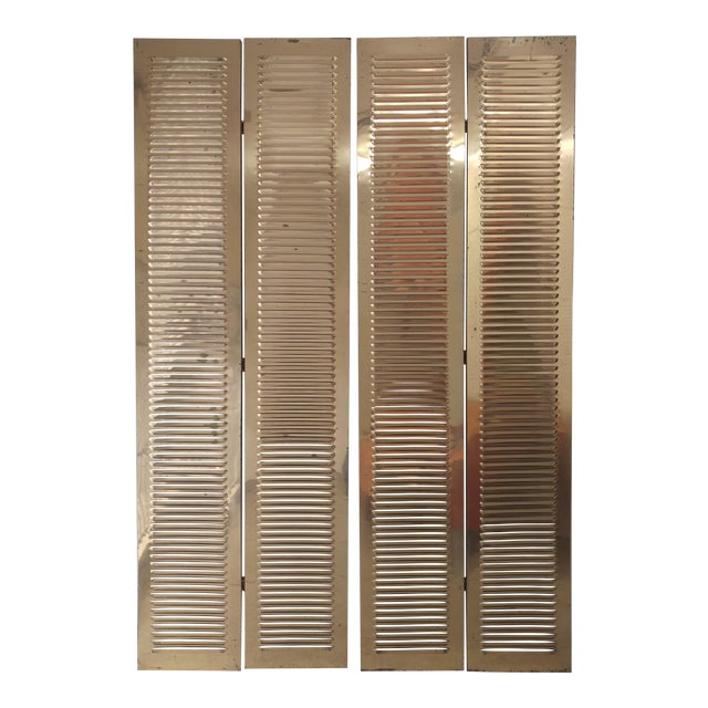 MidCentury 4 Panel Solid Brass Screens Chairish
