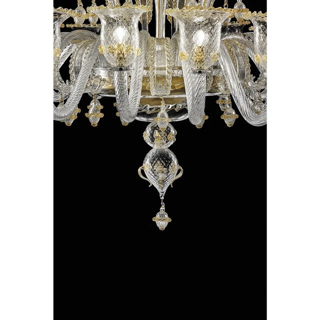 Glass Imperial Style “Rigadin” Murano Glass Chandelier in Venetian Design For Sale - Image 7 of 9