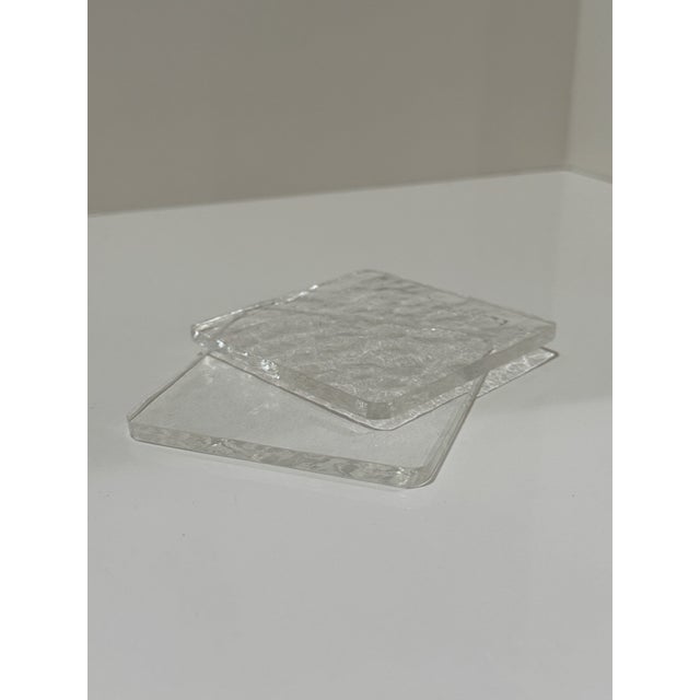 Mid-Century Modern Vintage 1970s Lucite Coasters With Holder, Mid-Century Modern - 12 Pieces For Sale - Image 3 of 6