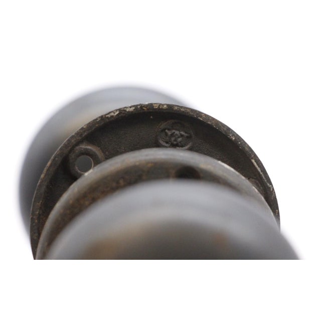 Mid 20th Century Mid 20th Century Black Cast Iron Passage Door Knob Set For Sale - Image 5 of 5