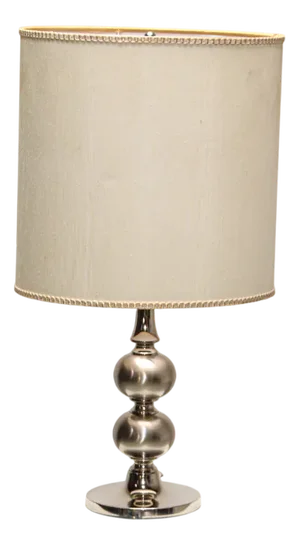 Vintage Table Lamp in Brushed Metal, 1985