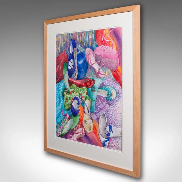 Modern 1990's Vintage Fashion Watercolour For Sale - Image 3 of 8