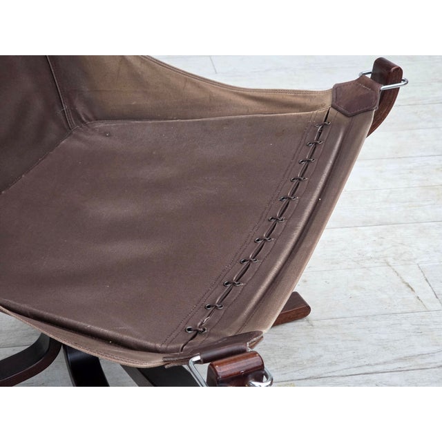 Set of Norwegian Falcon Lounge Chair and Ottoman by Sigurd Ressel, 1970s For Sale - Image 12 of 18