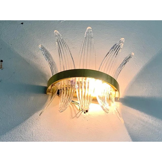 Early 21st Century Italian Palmetta Wall Sconce in Murano Glass from Simoeng For Sale - Image 5 of 12