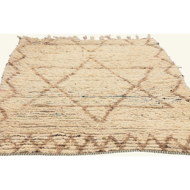 Tribal Vintage Azilal Boucherouite Moroccan Rug, 03'03 X 04'08 For Sale - Image 3 of 10