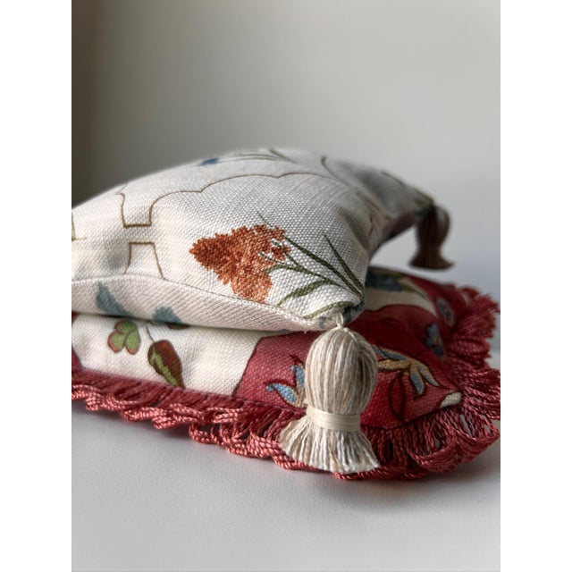English Sanderson, Nina Campbell, Brunschwig & Fils, Samuel & Sons Lavender-Filled Decorative Pillows - Collection of 2 (1 Large, 1 Small) For Sale - Image 3 of 11
