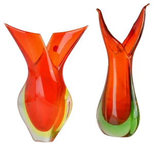 Red Sommerso Murano Glass Vases attributed to Flavio Poli for Seguso, Italy, 1960s, Set of 2