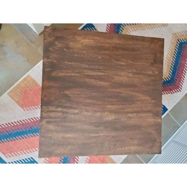 1980s 1980s Petite Bamboo and Reclaimed Wood Side Table For Sale - Image 5 of 6