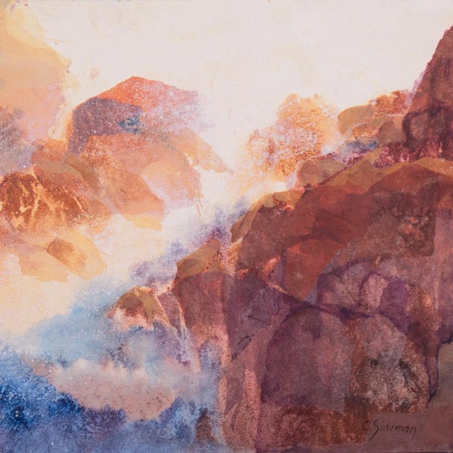 'Surf and Rocks at Sunset' by Carol Sideman, Oakland College of Arts and Crafts, Oakland Museum For Sale - Image 4 of 10