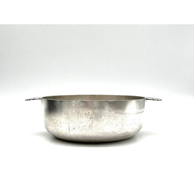 Antique Art Deco bowl by Hoka, Pforzheim. Elegant serving bowl made of hotel-quality silver with two shell-shaped handles....