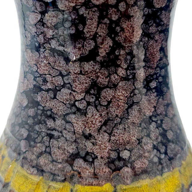Mid-Century Italian Studio Pottery Brutalist Volcanic Glaze Lava Floor Vase 14" For Sale In San Francisco - Image 6 of 12