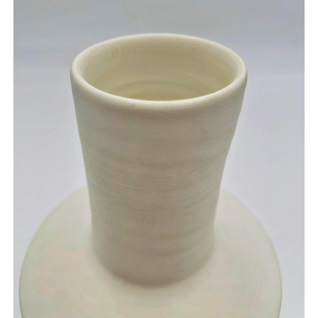 Rina Menardi "Luna" White Ceramic Vase Hand Made Italy, Italian Ceramics For Sale - Image 10 of 12