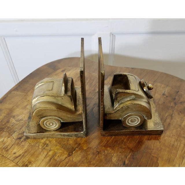 Vintage Model Car Bookends in Brass, 1960s, Set of 2 For Sale - Image 9 of 9