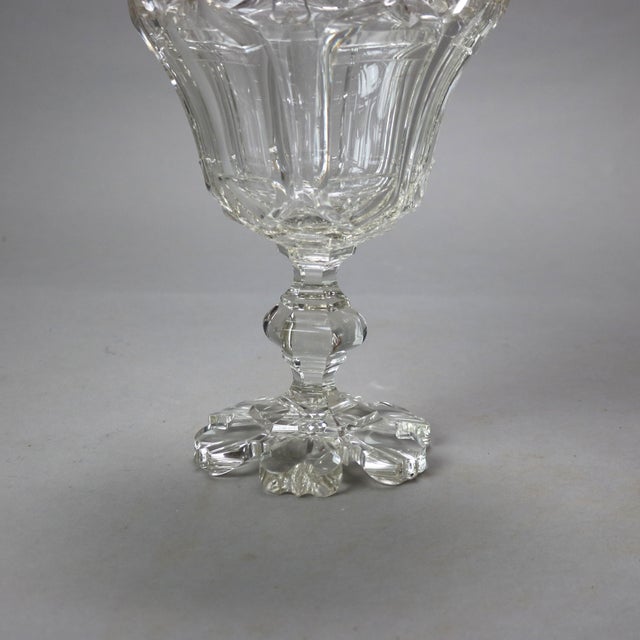 Traditional Antique Emhart Cut Glass Lidded Compote Circa 1840 For Sale - Image 3 of 9