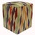 Shabby Chic Ivory/Red Handmade Kilim Upholstered Ottoman For Sale In New York - Image 6 of 9