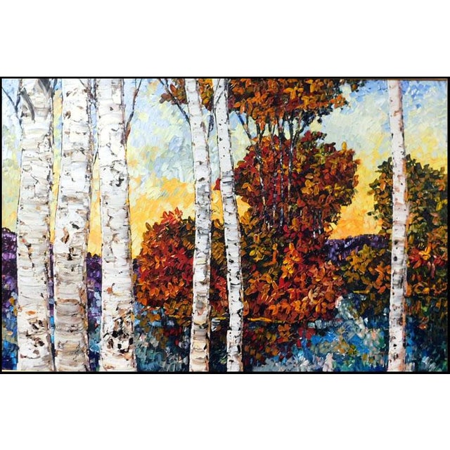 Impressionist Maya Eventov River Reflections II Original Acrylic Painting on Canvas HandSigned For Sale - Image 3 of 10