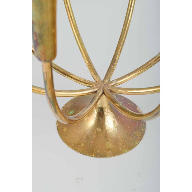 Danish Brass Candleholder with Eight Curved Arms, 1970s For Sale - Image 3 of 5