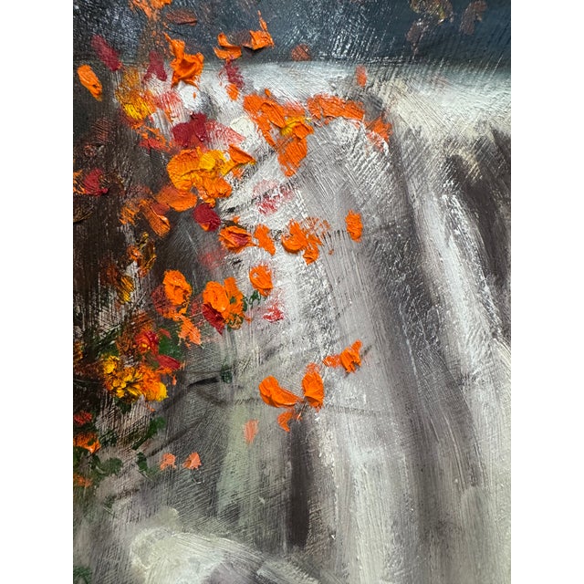 This oil on Masonite Board oil painting measures 16" x 20" (22" x 26" including frame) typifies the work of the modern...