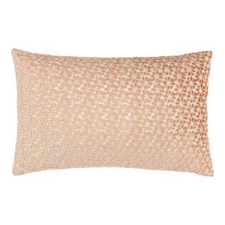 The House Of Scalamandré Petal Velvet Lumbar Pillow In Peachfuzz For Sale