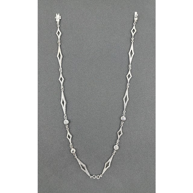 Art Deco Loree Rodkin 18k White Gold Rose Cut Diamond Necklace For Sale - Image 3 of 8