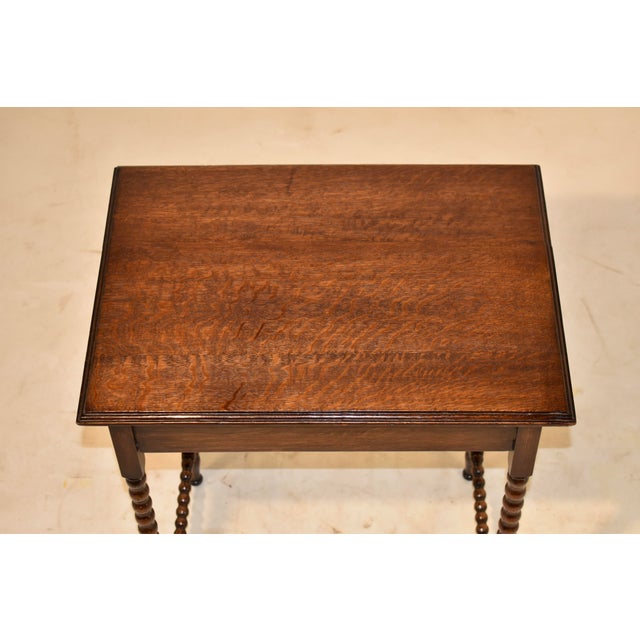 Wood Edwardian Oak Side Table From England, Circa 1900 For Sale - Image 7 of 10