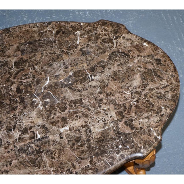 Vintage French Style Coffee Table with Faux Marble Top For Sale - Image 10 of 14