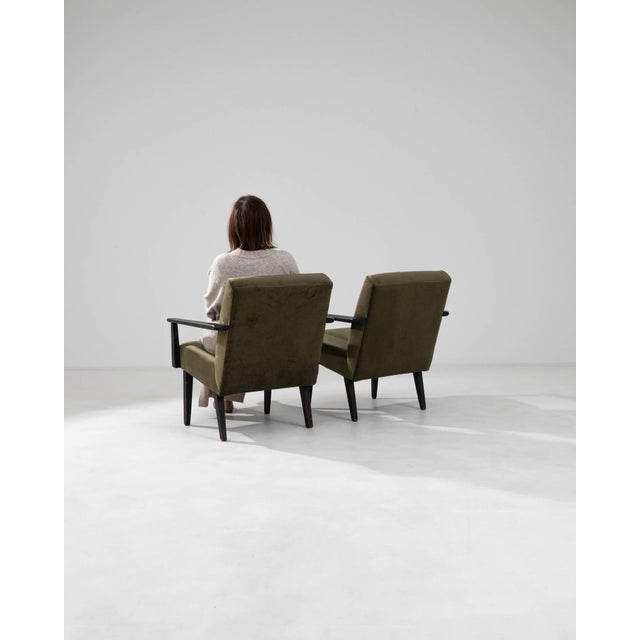 1960s 1960s Czech Upholstered Armchairs, a Pair For Sale - Image 5 of 18