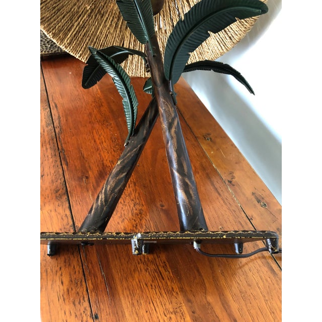 Mid-Century Banana Leaf Lamps With Audoux Style Shade - Set of 2 For Sale - Image 4 of 10