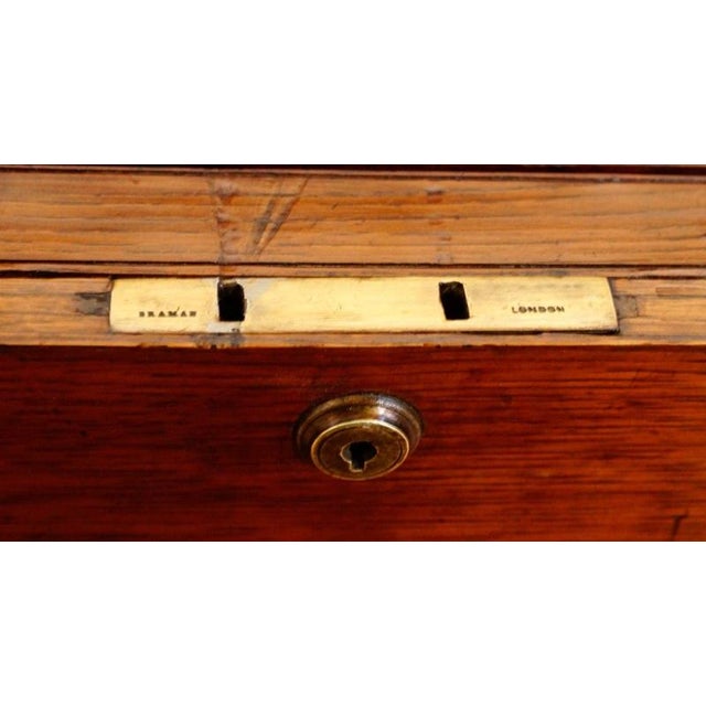 Antique Victorian Oak Fitted Stationery Box with Writing Slope, 1890 For Sale - Image 12 of 13