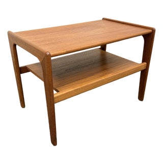 Salin Nyborg Teak Two Tiered Side Table, Mid 20th Century For Sale