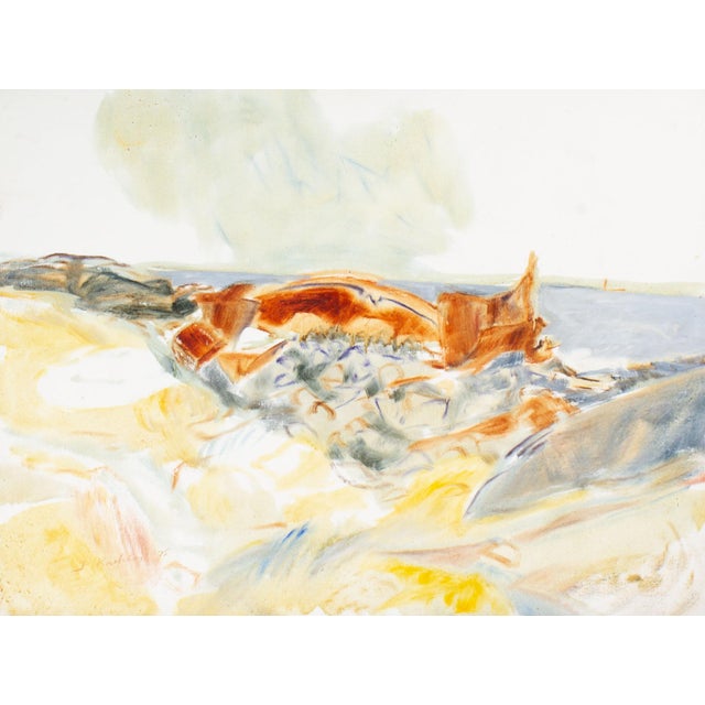 Abstract 1975 “Shipwrecked Hull” Oil on Canvas Painting by Fritz Kackley For Sale - Image 3 of 10
