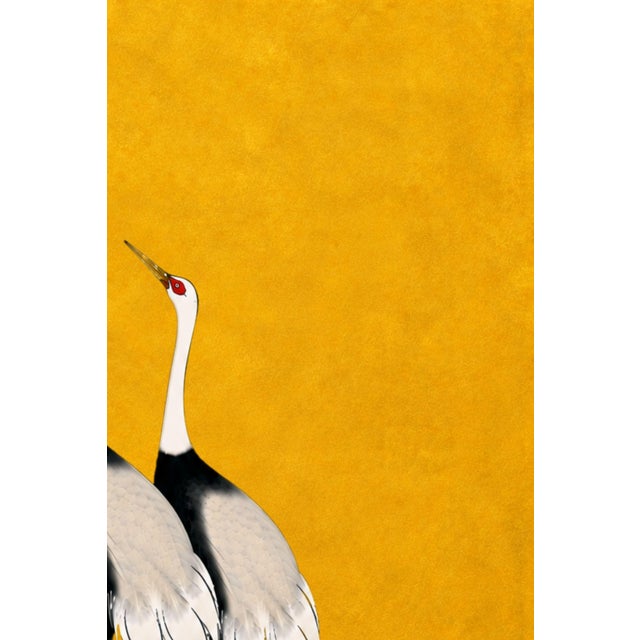 Golden Crane Portrait I, Japanese Crane Wall Art, Gold Bird Print, 24" X 36" For Sale - Image 4 of 11