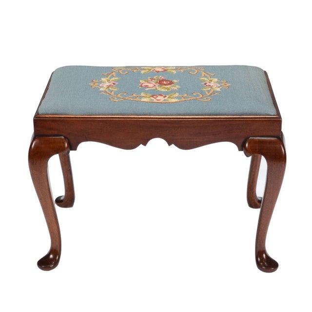 American Queen Anne Style Slip Seat Mahogany Stool, 1900-50 For Sale - Image 13 of 13