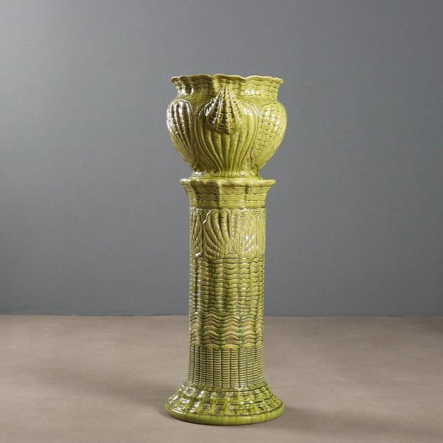 Art Nouveau Pot with Column in Ceramic, Set of 2 For Sale - Image 9 of 14