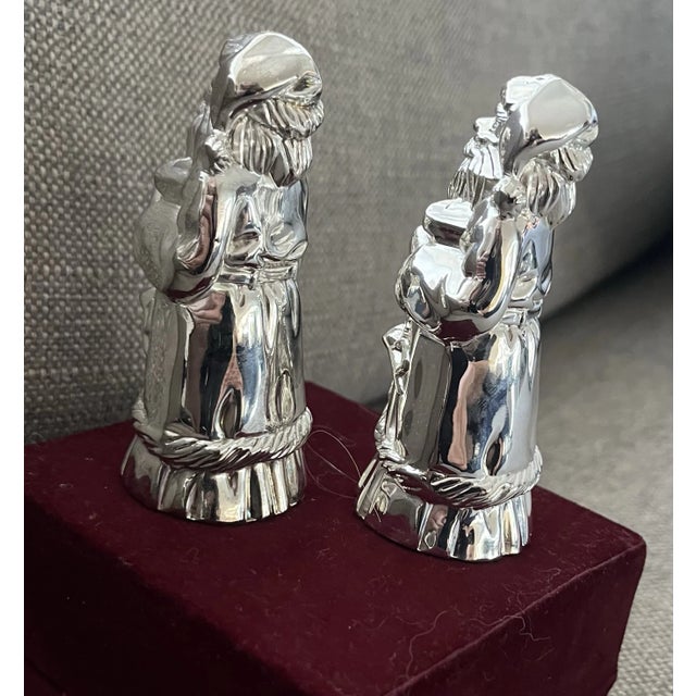 新品 ケース付 GODINGER SILVER シルバー エッグスタンド 6客 Vintage Godinger Silver Plated Christmas Santa Claus Salt